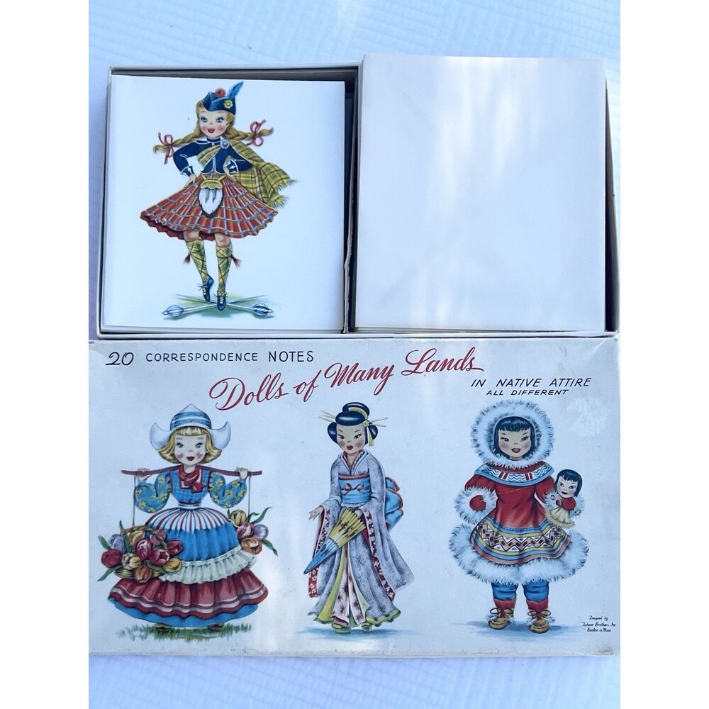 1950s Tichnor Dolls of Many Lands 20 Correspondence Notes Complete Unused